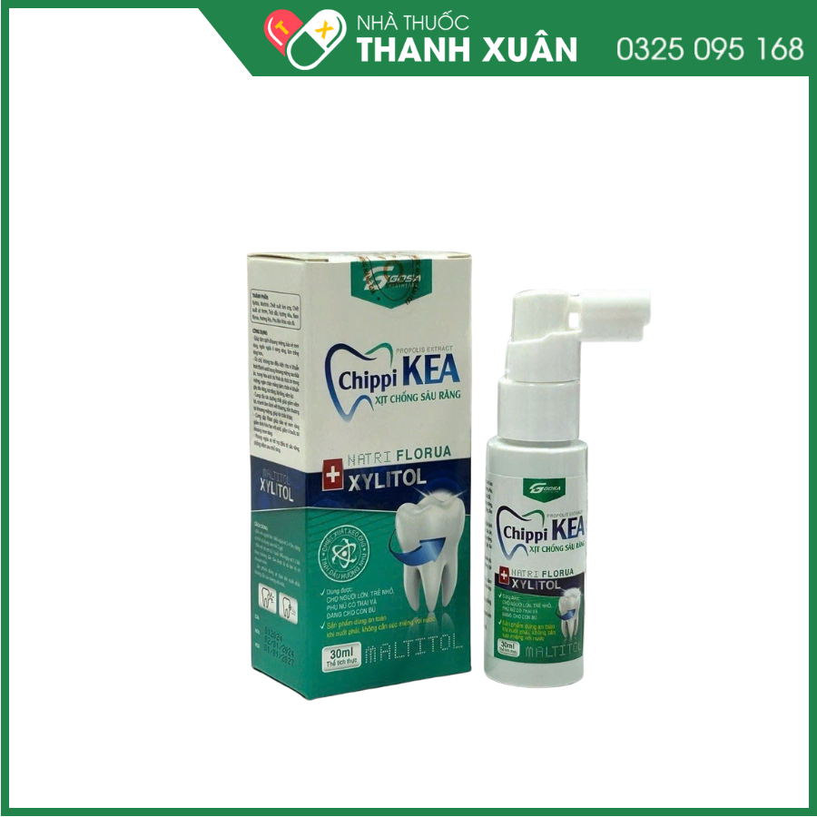 Xịt chống sâu răng Chippi KEA - giúp làm sạch khoang miệng, bảo vệ men răng
